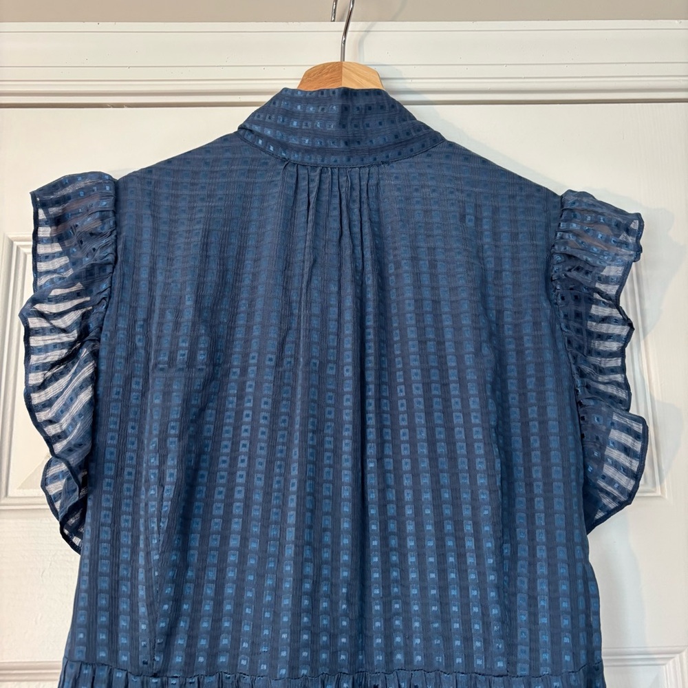 Marie Oliver Kylee Dress Navy Ocean Maxi Dress Frill Ruffle Bow Feminine S Chic - Picture 10 of 10